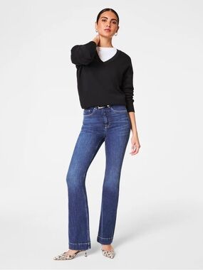 SPANX sculpt  ReDefine Flare Jeans Medium Indigo size 6